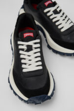 Drift Trail Black Leather Sneakers for Women.