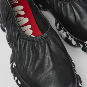 Karst Black Leather Ballerina for Women