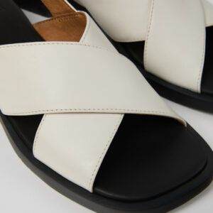Dana White Leather Sandals for Women.