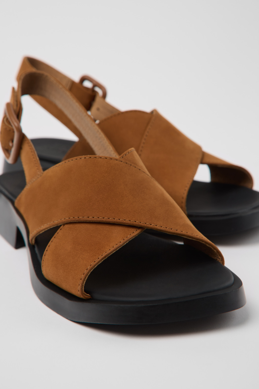 Dana Brown Nubuck Sandals for Women.