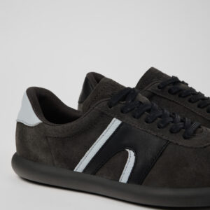 Twins Gray-black Nubuck/Leather Sneaker for Women