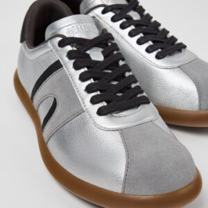 Pelotas Soller Silver-black Leather Women's Sneakers.