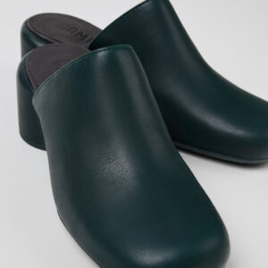 Niki Green Leather Clogs for Women