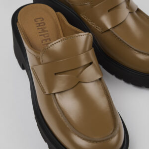 Milah Brown Leather Clog for Women