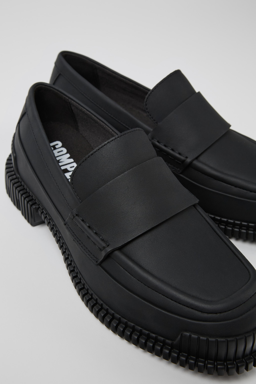 Pix Black Leather Moccasin Ballerina for Women.