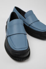 Pix Gray and Black Leather Loafer for Women