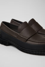 Pix Brown and Black Leather Loafer for Women
