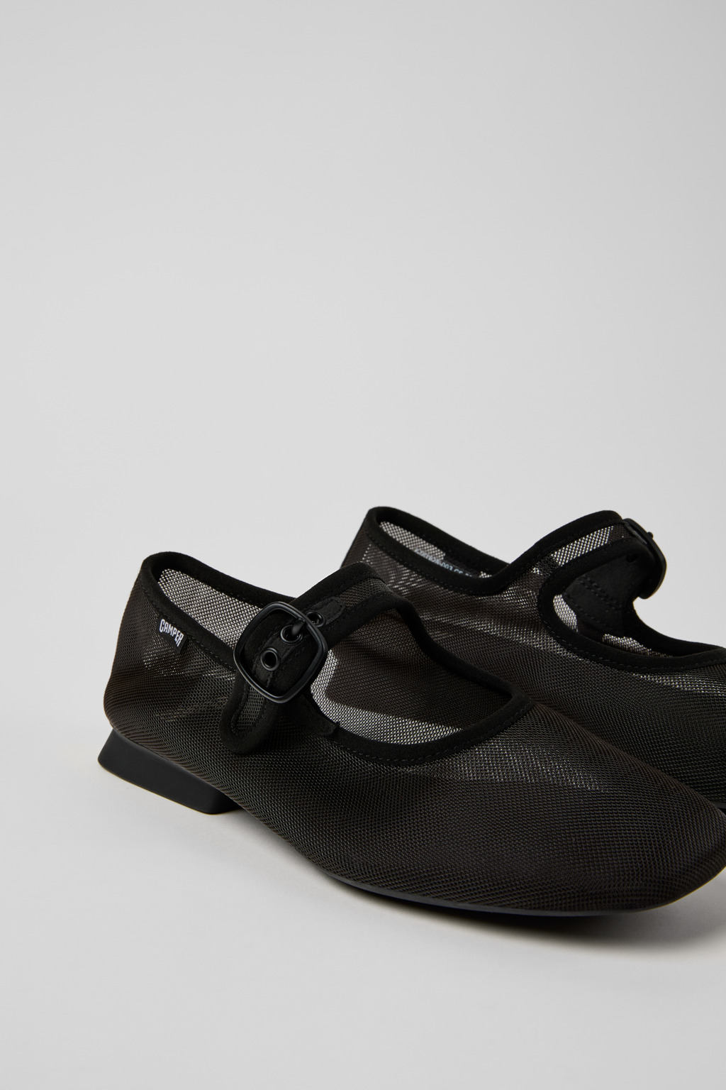 Casi Myra Black Textile Ballerinas for Women.