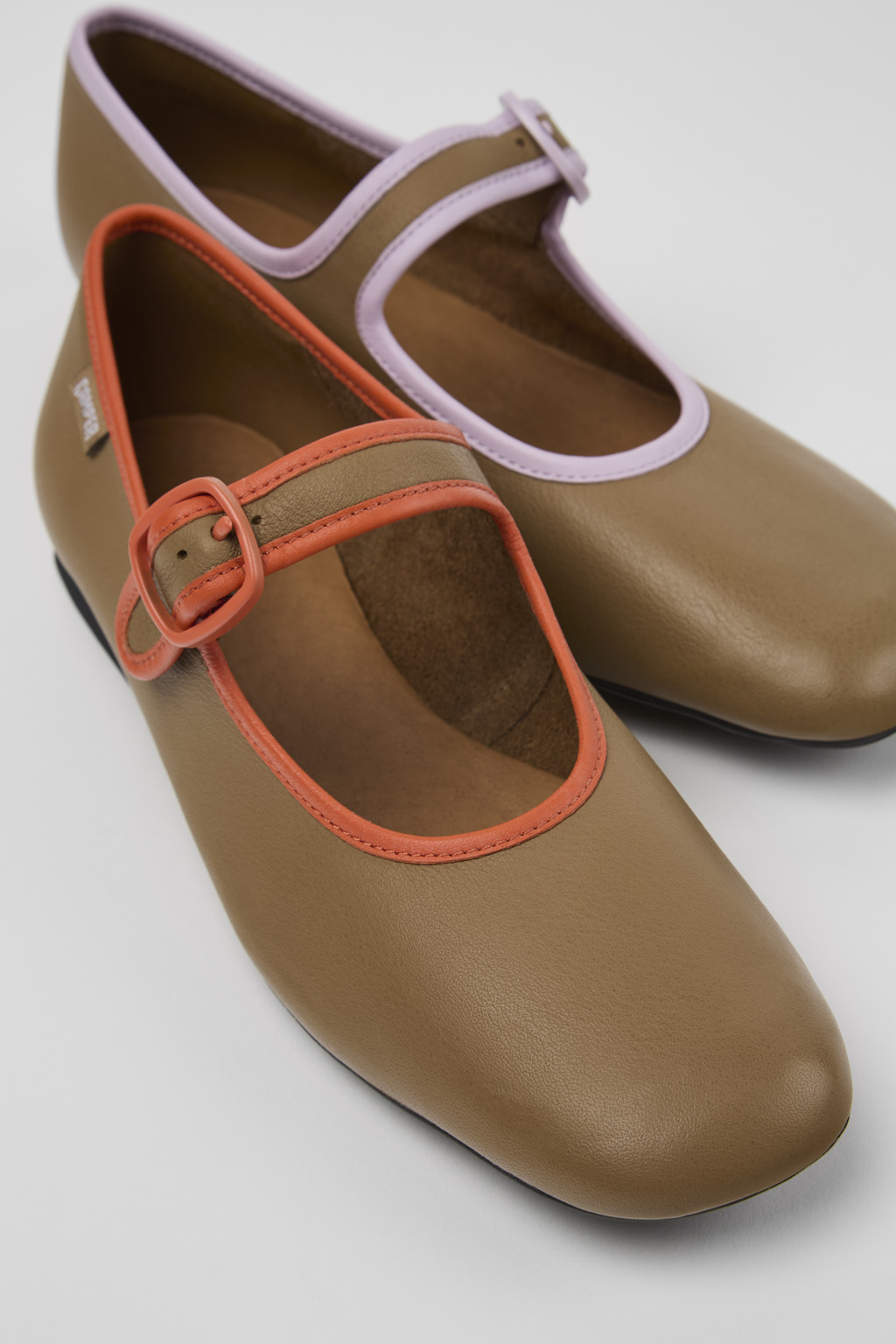Twins Multicolor Leather Ballerinas for Women.