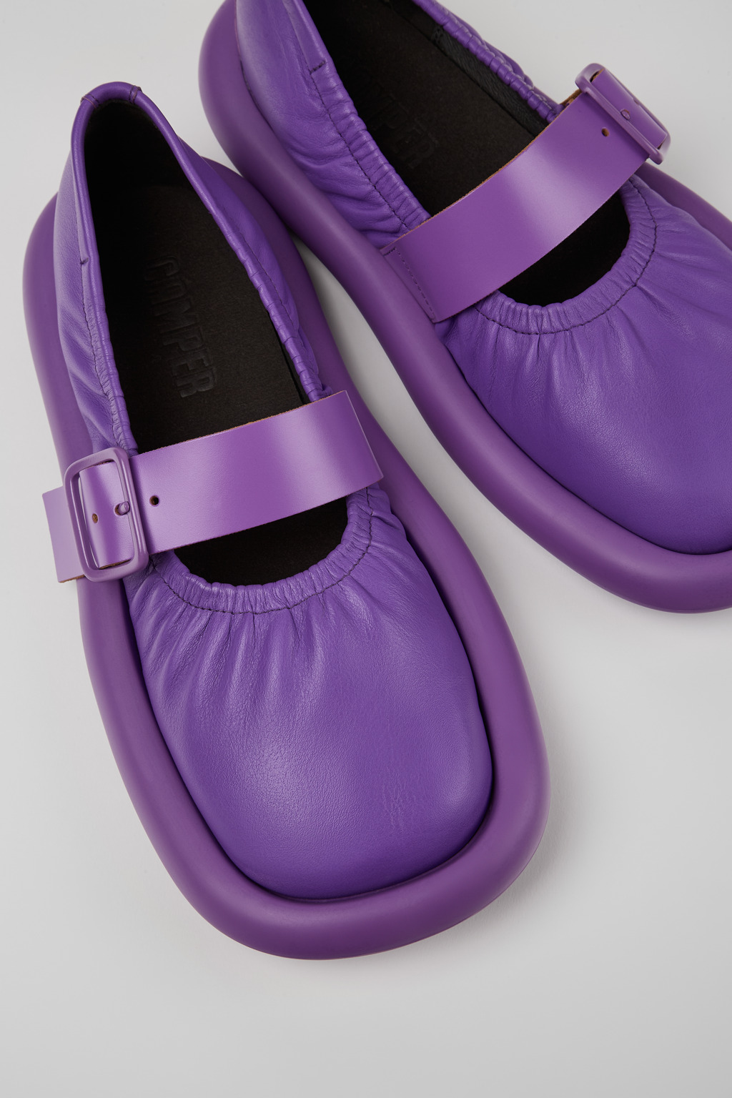 Aqua Purple Leather Ballerina for Women