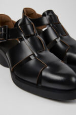 Bonnie Black Leather Sandal for Women