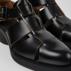 Bonnie Black Leather Sandal for Women