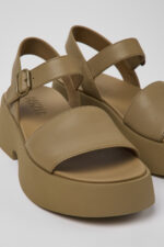 Tasha Brown Leather Sandal for Women