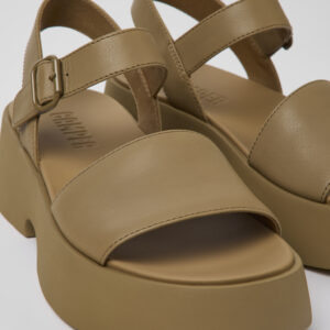 Tasha Brown Leather Sandal for Women