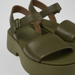 Tasha Green Leather Sandal for Women