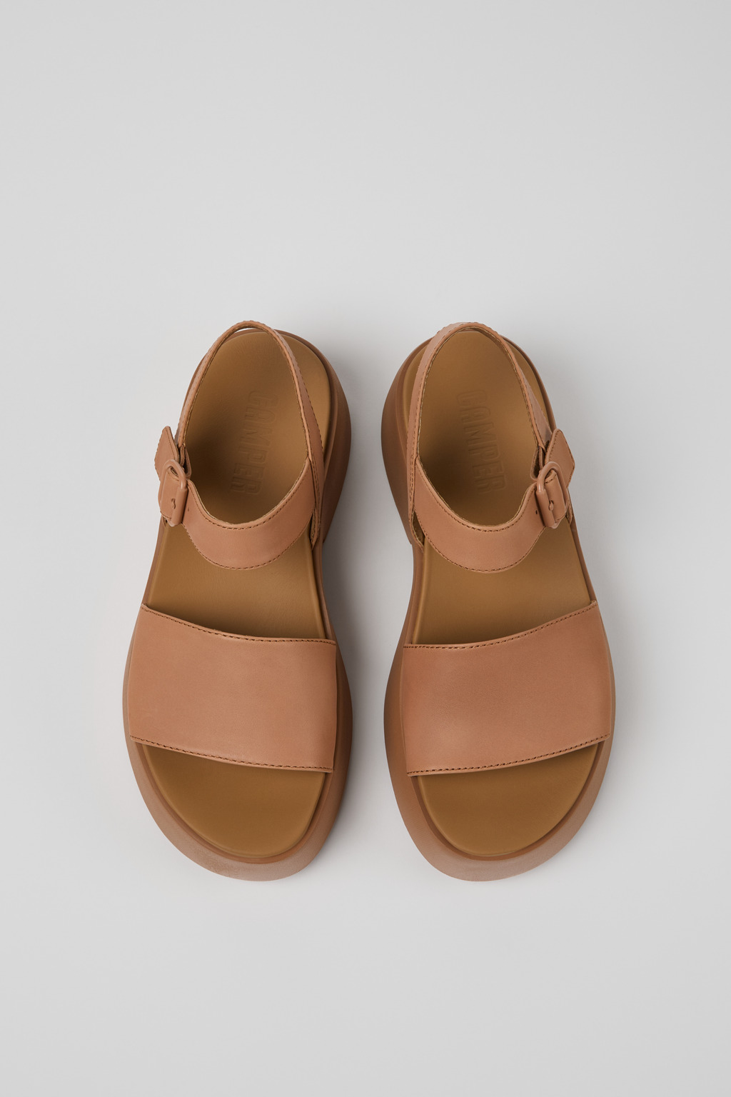 Tasha Nude Leather Sandals for Women. - Image 4