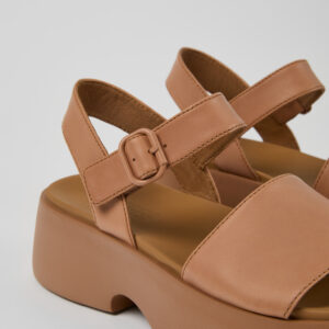 Tasha Nude Leather Sandals for Women.