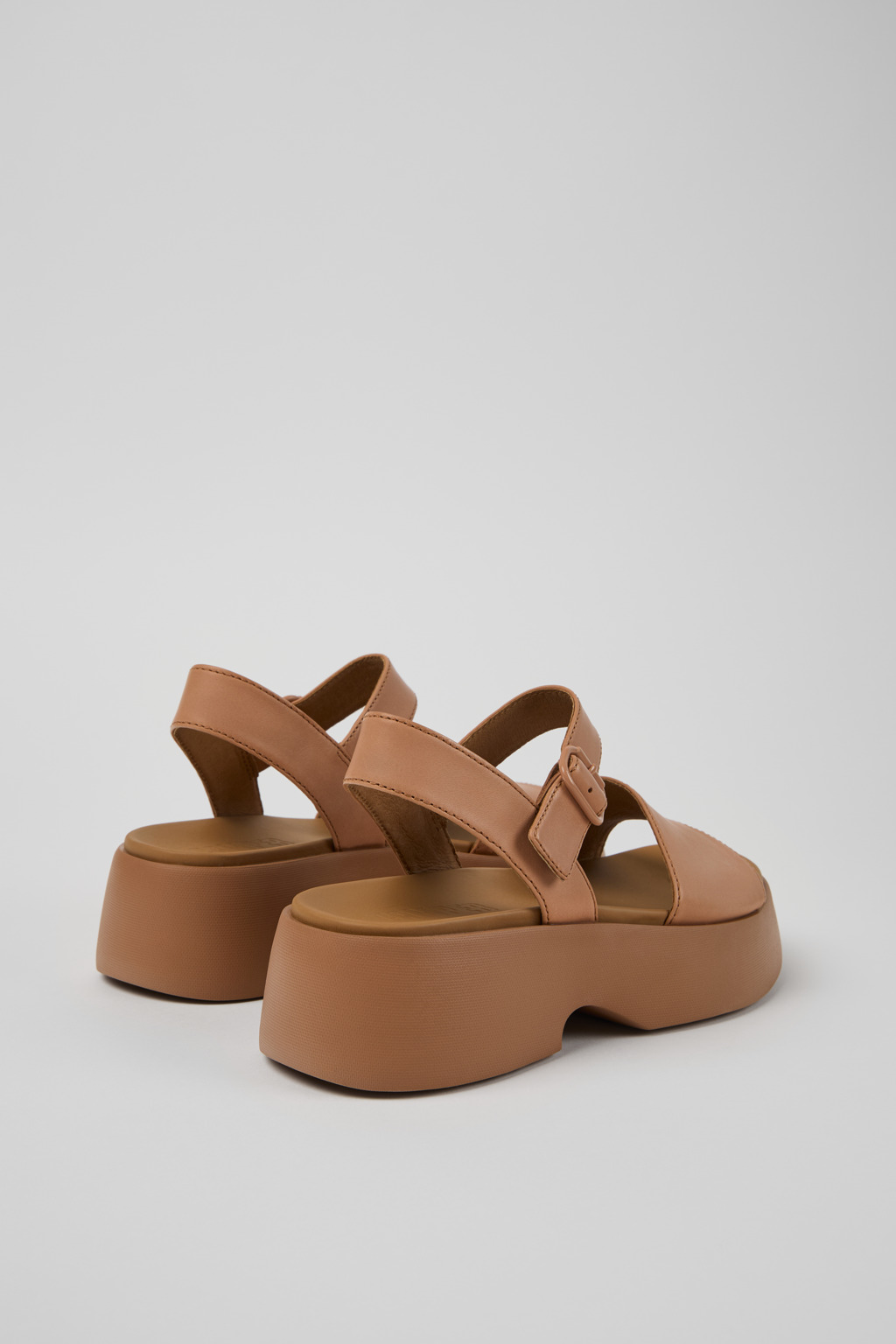 Tasha Nude Leather Sandals for Women. - Image 3