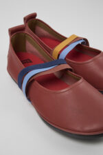 Twins Red Leather Ballerina for Women