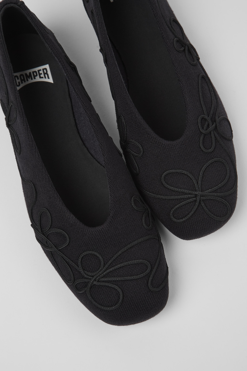 Twins Black textile ballerinas for women