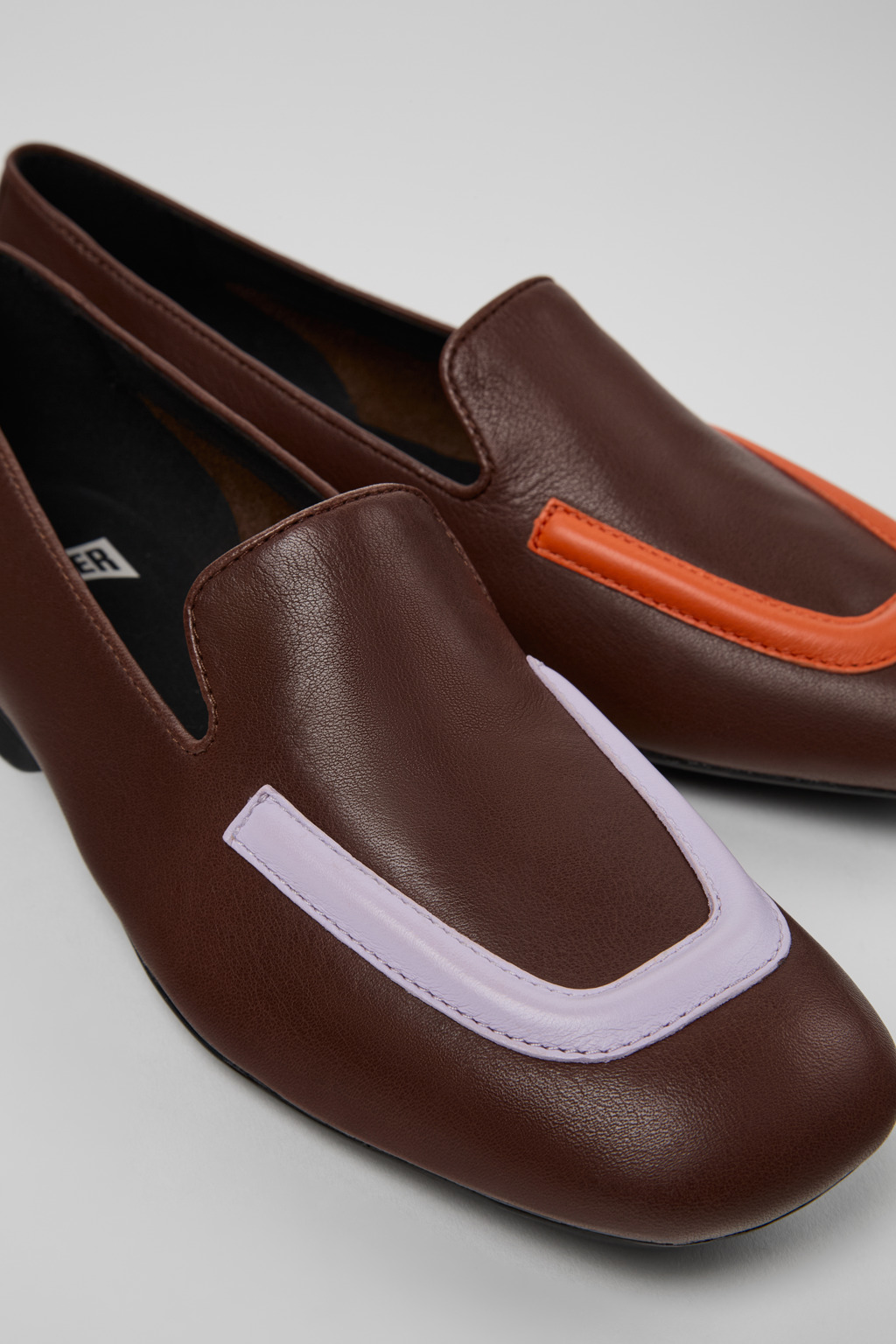 Twins Brown leather ballerinas for women