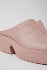 Billie Pink leather clogs for women