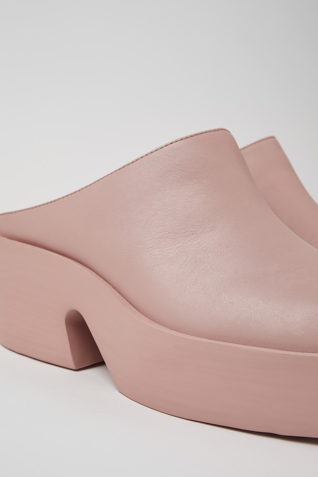 Billie Pink leather clogs for women