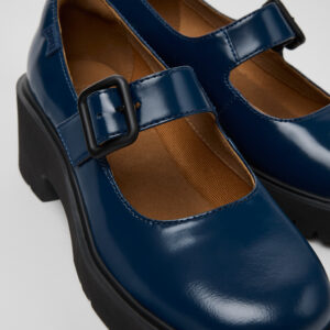 Milah Blue Leather Shoes for Women.