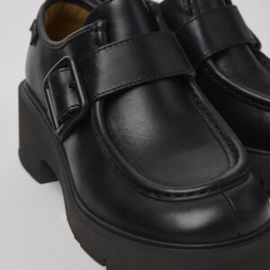 Milah Black Leather Shoes for Women