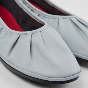 Right Gray Leather Ballerina for Women