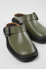 Onda Green Leather Sandals for Women.