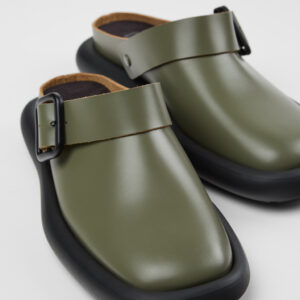 Onda Green Leather Sandals for Women.