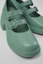 Thelma Green Leather Shoes for Women.