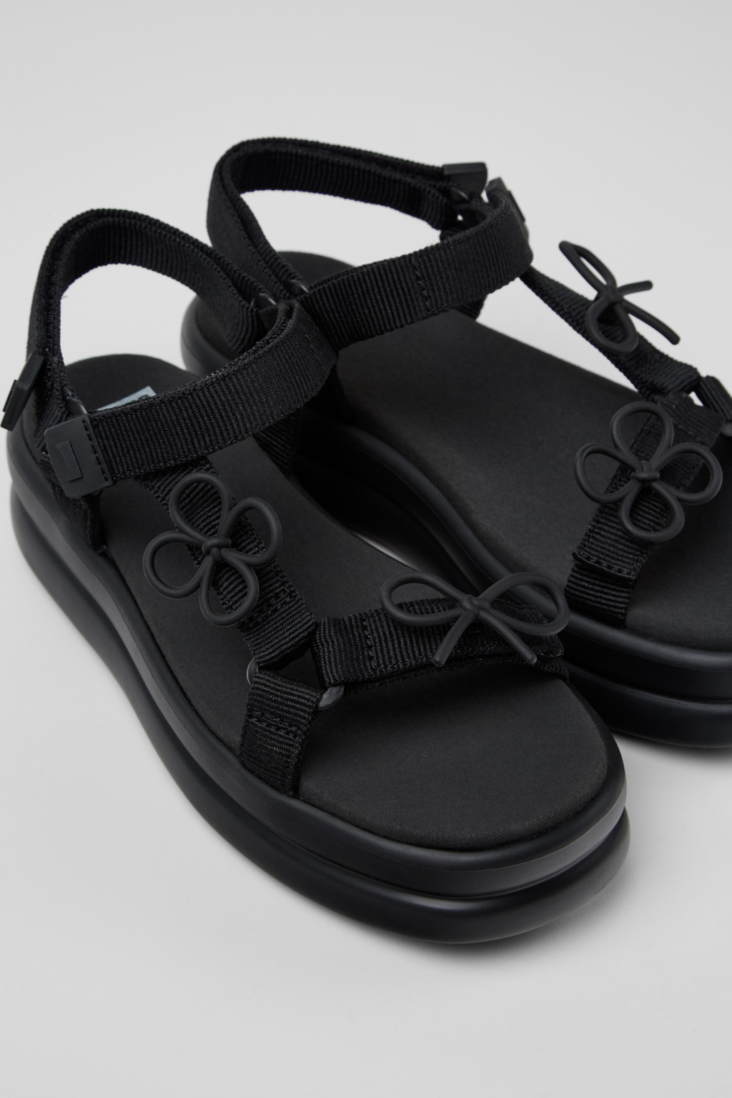 Twins Black Recycled PET Sandals for Women.