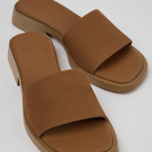Dana Brown Nubuck Leather Sandals for Women.