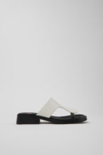 Twins White Leather Sandals for Women.