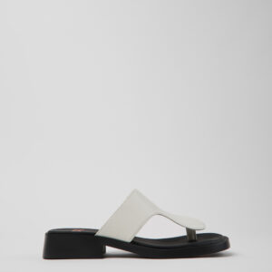 Twins White Leather Sandals for Women.