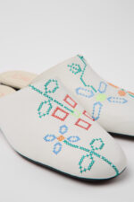 Twins White Leather Sandals for Women.