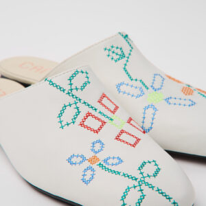 Twins White Leather Sandals for Women.