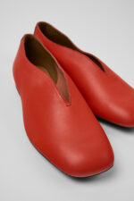 Casi Myra Red Leather Shoes for Women.
