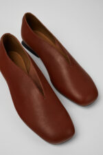 Casi Myra Red Leather Shoes for Women.