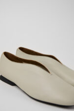 Casi Myra Gray Leather Shoes for Women.
