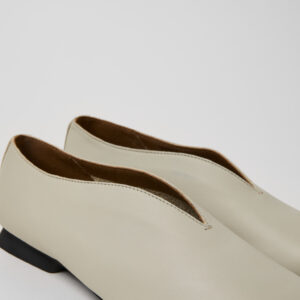 Casi Myra Gray Leather Shoes for Women.