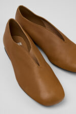 Casi Myra Brown Leather Ballerinas for Women.