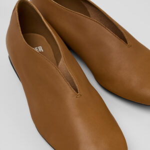 Casi Myra Brown Leather Ballerinas for Women.
