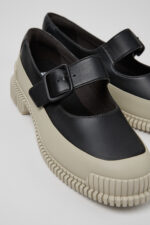 Pix Black and Gray Leather Shoes for Women.
