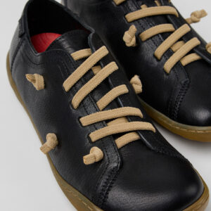 Twins Black Leather Women's Shoe.