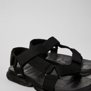 Karst Sandal Black Textile Sandals for Women.