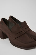 Kora Brown Nubuck Moccasins for Women.