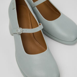Kora Gray Leather Moccasins for Women.